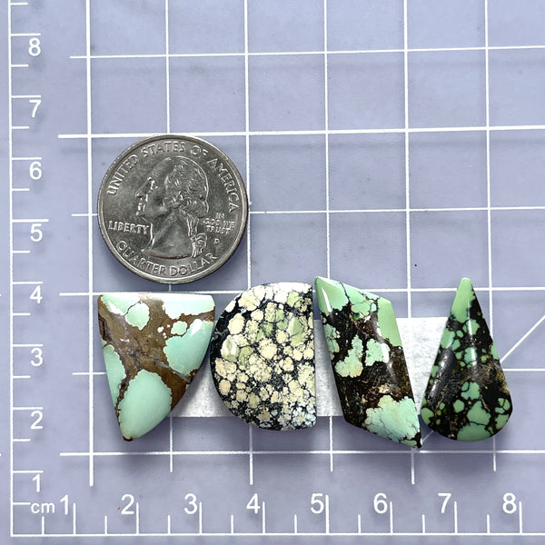 Large Mixed Mixed Mixed Turquoise, Set of 4 Dimensions