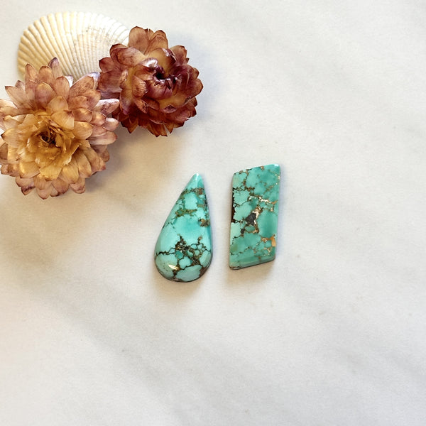 Large Mint Green Mixed Namtso Lake Turquoise, Set of 2 Background