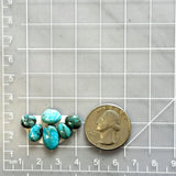 Small Sky Blue Mixed Fox Turquoise, Set of 5 Dimensions