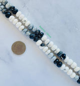 Mixed White Buffalo Dolomite Rondelle Beads
