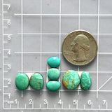 Small Lime Green Mixed Kingman Turquoise, Set of 7 Dimensions
