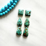 Small Bamboo Green Mixed Namtso Lake Turquoise, Set of 6 Background