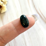 Medium Deep Blue Oval Yungai Turquoise Background