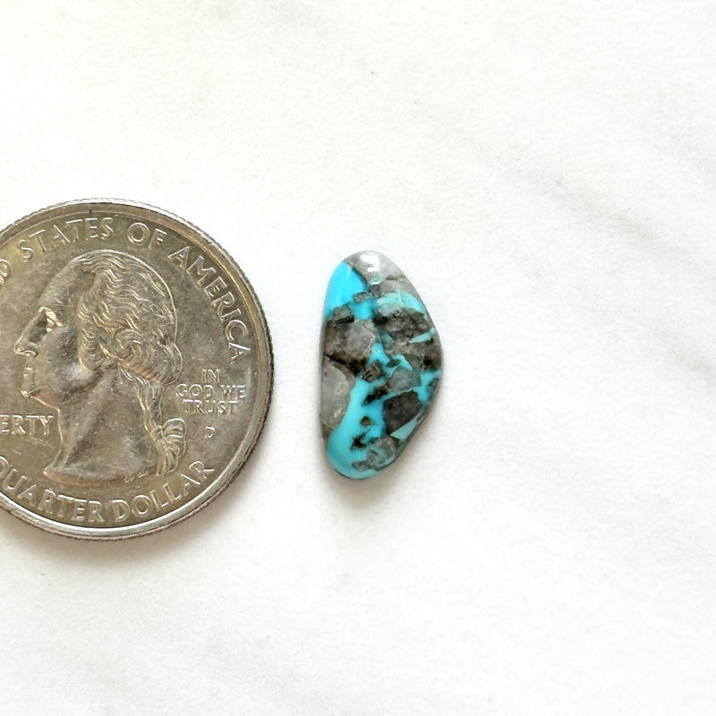 Small Sky Blue Freeform Bisbee Turquoise Dimensions