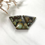 Large Earth Brown Triangle Treasure Mountain Turquoise, Set of 3 Background