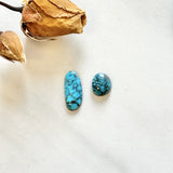 Small Ocean Blue Mixed Red Mountain Turquoise, Set of 2 Background