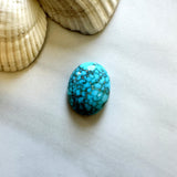 Large Sky Blue Oval Lone Mountain Turquoise Background