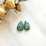 Medium Sky Blue Teardrop Wild Horse Turquoise, Set of 2 Background