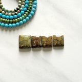 Medium Earth Brown Square Treasure Mountain Turquoise, Set of 4 Background