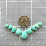 Small Faint Blue Mixed Number 8 Turquoise, Set of 9 Dimensions