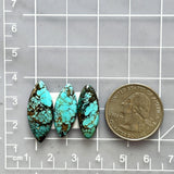 Medium Sky Blue Mixed Wild Horse Turquoise, Set of 3 Dimensions