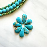 Small Sky Blue Teardrop Royston Turquoise, Set of 8 Background