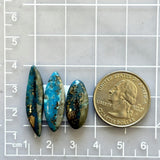 Medium Ocean Blue Mixed Ithaca Peak Turquoise, Set of 3 Dimensions