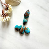 Small Sky Blue Teardrop Number 8 Turquoise, Set of 5 Background