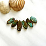 Small Sea Green Oval Tyrone Turquoise, Set of 6 Background