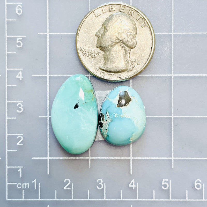 Large Sky Blue Freeform Carico Lake Turquoise, Set of 2 Dimensions