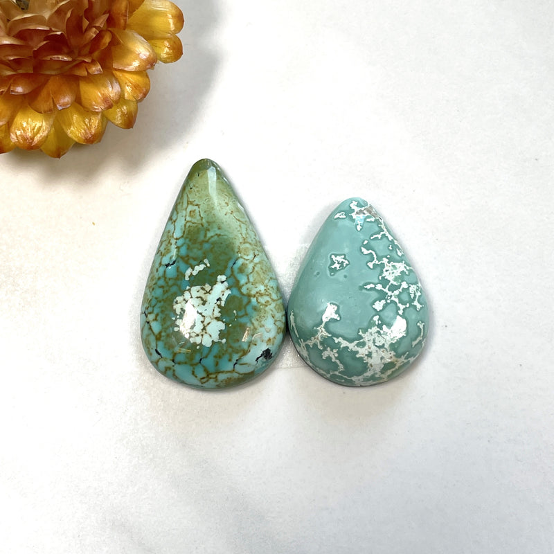 Large Mixed Teardrop Mixed Turquoise, Set of 2 Background