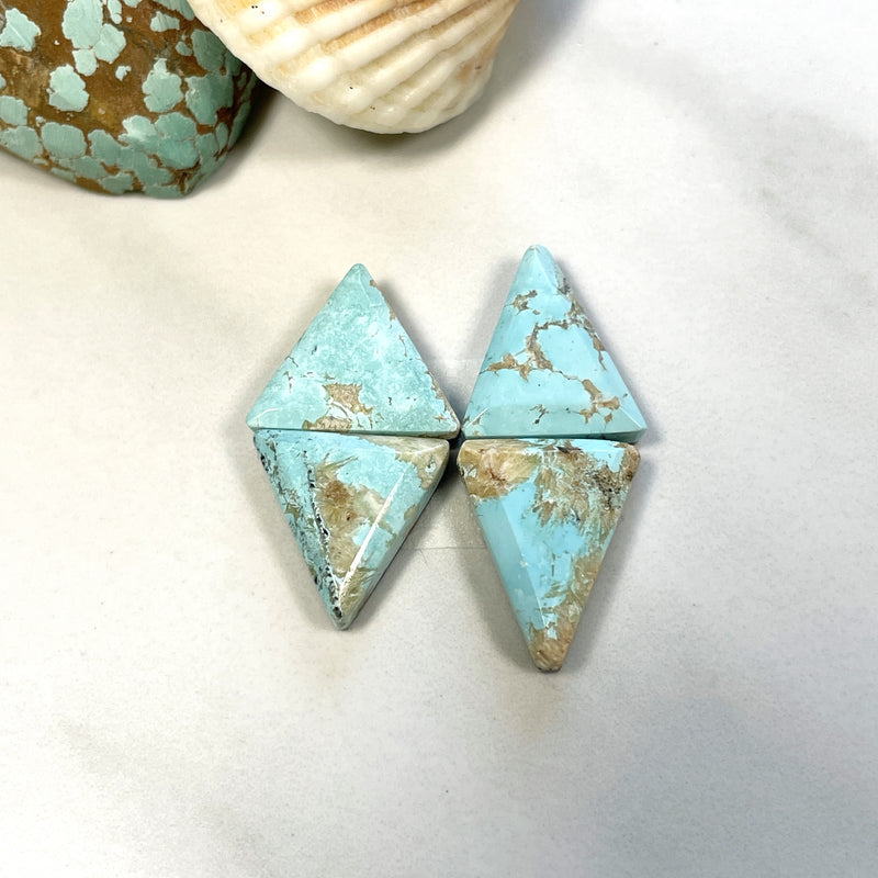 Medium Sky Blue Triangle Sand Hill Turquoise, Set of 4 Background