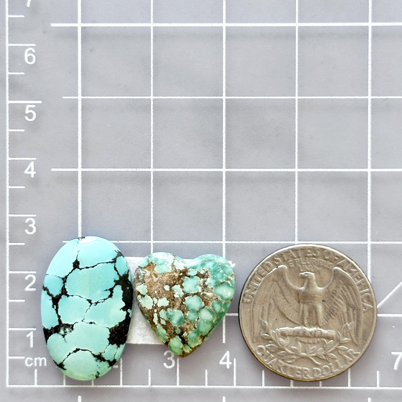 Medium Sky Blue Mixed Mixed Turquoise, Set of 2 Dimensions