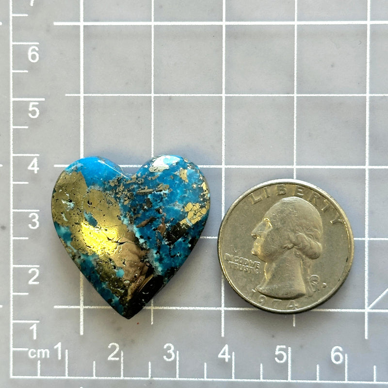 Large Sky Blue Heart Ithaca Peak Turquoise Dimensions