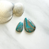 Large Sky Blue Teardrop Royston Turquoise, Set of 2 Background
