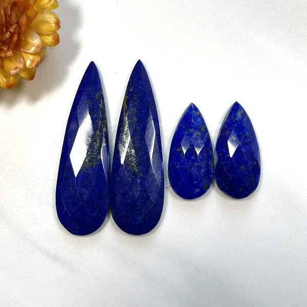 Large Deep Blue Teardrop Lapis Lazuli, Set of 4 Background