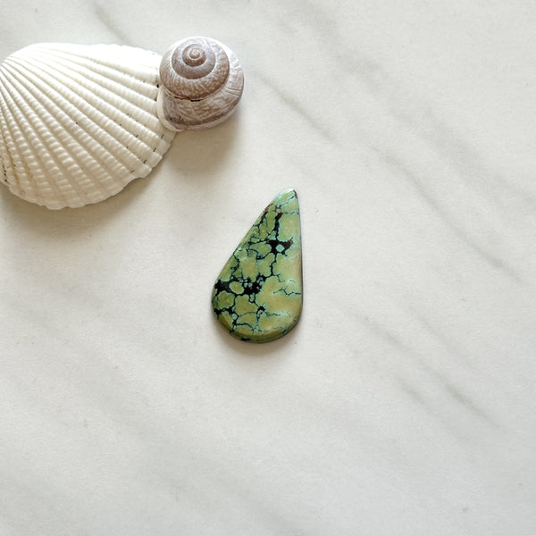 Large Mint Green Teardrop Treasure Mountain Turquoise Background