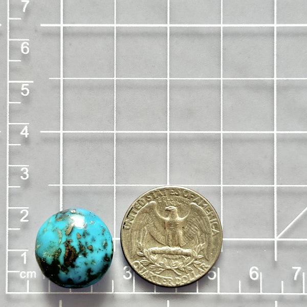 Large Sky Blue Round Ithaca Peak Turquoise Dimensions