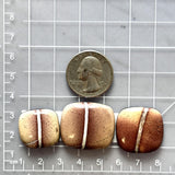 Large Red Freeform White Buffalo Dolomite, Set of 3 Dimensions