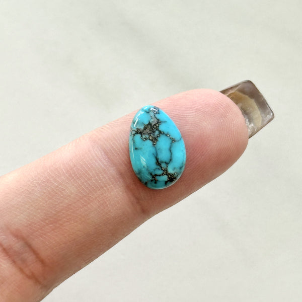 Small Sky Blue Teardrop Bisbee Turquoise Background