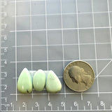 Small Mint Green Mixed Crescent Lake Variscite, Set of 3 Dimensions