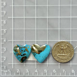 Large Sky Blue Heart Ithaca Peak Turquoise, Set of 2 Dimensions