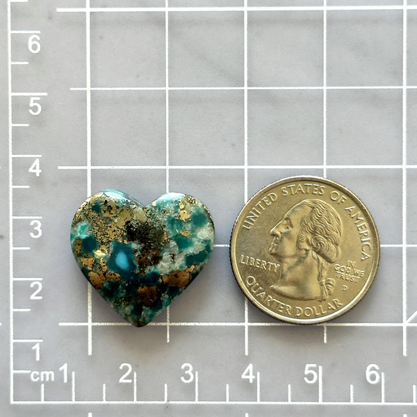 Large Sky Blue Heart Ithaca Peak Turquoise Dimensions