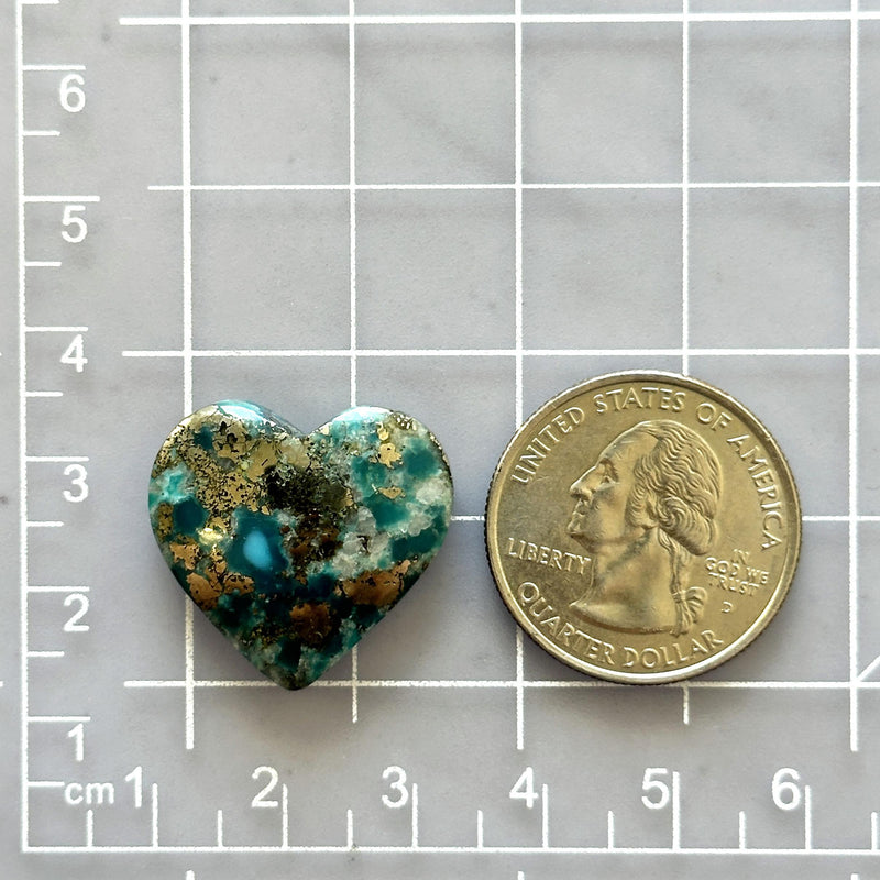 Large Sky Blue Heart Ithaca Peak Turquoise Dimensions
