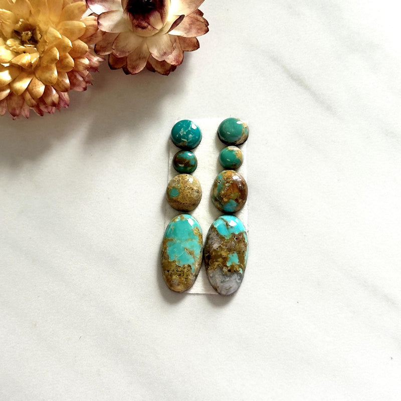 Small Mixed Mixed Royston Turquoise, Set of 8 Background