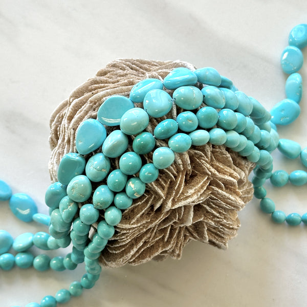 【希少】Turquoise Wave by AKROGLAM /MINERALS Sky Blue Armenian Turquoise Smooth Nugget Beads – Turquoise Moose