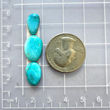 Small Sky Blue Freeform Sleeping Beauty Turquoise, Set of 3 Dimensions