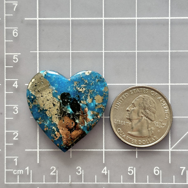 Large Sky Blue Heart Ithaca Peak Turquoise Dimensions