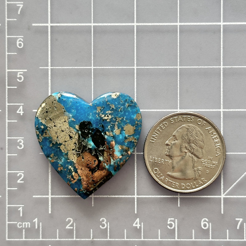 Large Sky Blue Heart Ithaca Peak Turquoise Dimensions