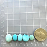 Small Sky Blue Mixed Kingman Turquoise, Set of 5 Dimensions