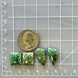 Small Sea Green Mixed Treasure Mountain Turquoise, Set of 4 Dimensions