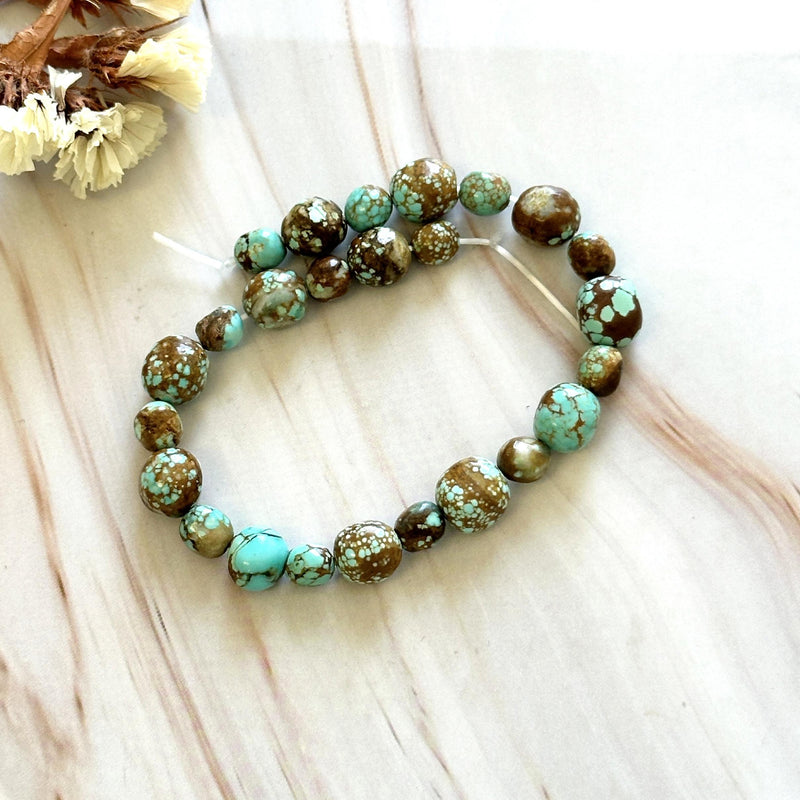 Sky Blue Number 8 Turquoise Nugget Beads Background