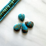 Small Ocean Blue Teardrop Ithaca Peak Turquoise, Set of 4 Background