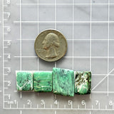 Small Deep Green Mixed Crescent Lake Variscite, Set of 4 Dimensions