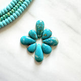 Small Sky Blue Teardrop Ithaca Peak Turquoise, Set of 8 Background