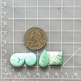 Small Faint Blue Mixed Kingman Turquoise, Set of 4 Dimensions