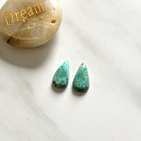 Small Sea Green Teardrop Namtso Lake Turquoise, Set of 2 Background