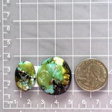 Large Bamboo Green Mixed Bamboo Mountain Turquoise, Set of 2 Dimensions