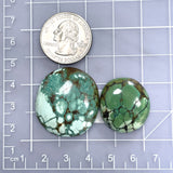 Large Sea Green Oval Treasure Mountain Turquoise, Set of 2 Dimensions