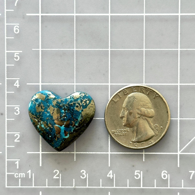 Large Ocean Blue Heart Ithaca Peak Turquoise Dimensions